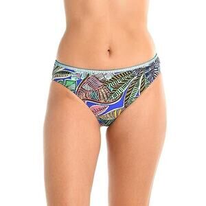 La Blanca Women's Multi Neon Nights Print Hipster Bottoms Swimsuit Size 12